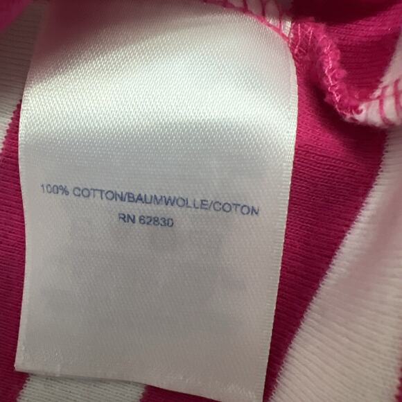 Lands’ End Womens X-Large Pink White Striped Short Sleeve Super T Ladies Vintage - Picture 7 of 7